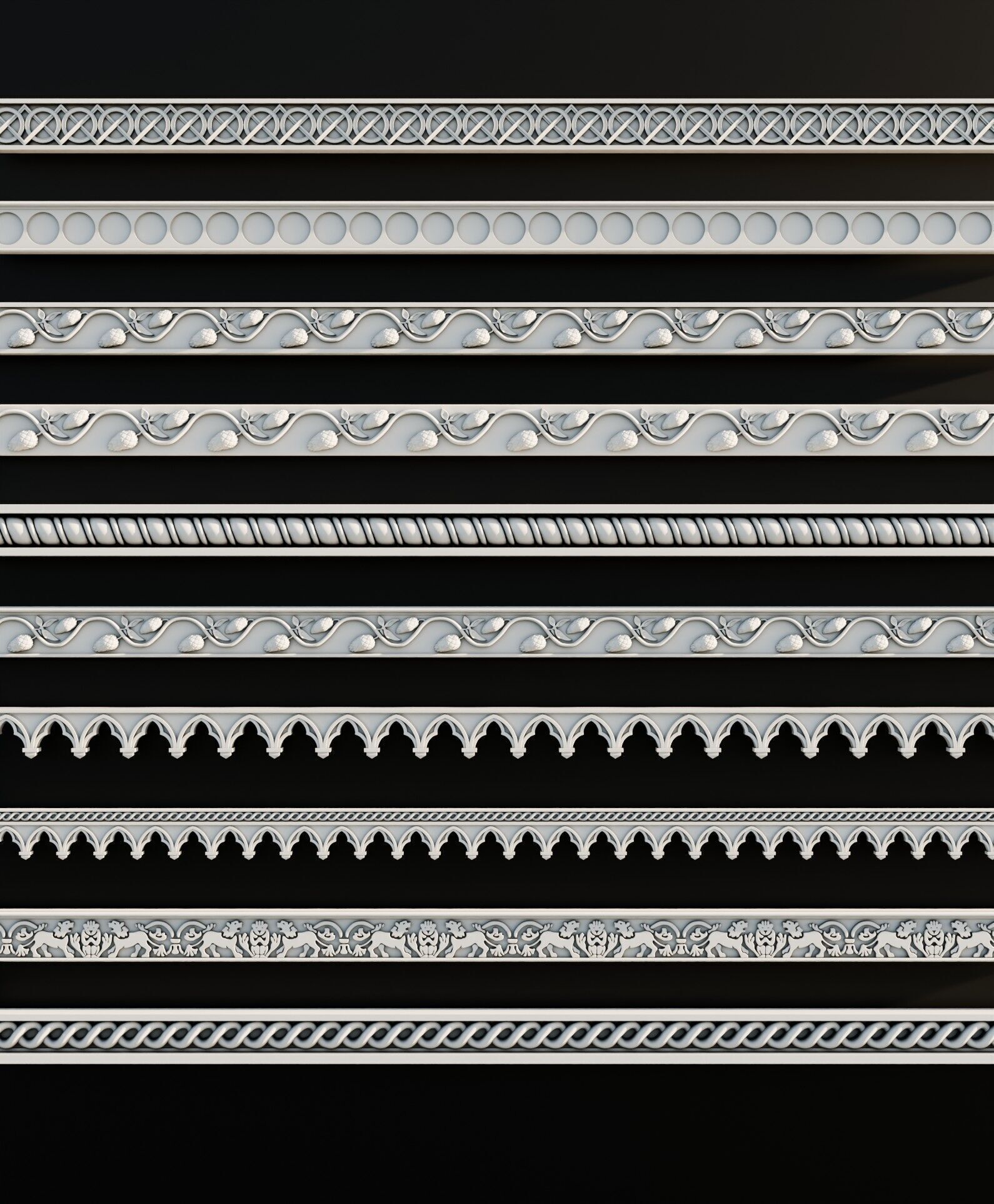 Ornament Pack Vol 9 - Baroque Gothic Medieval 3D model_2