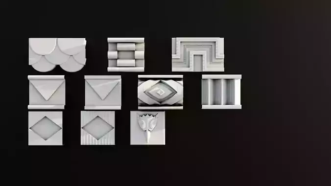 Ornament Pack Vol 7 - Baroque Gothic Romanesque 3D model