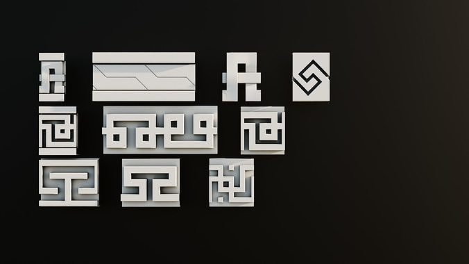 Ornament Pack Vol 2 - Gothic Greek 3D model