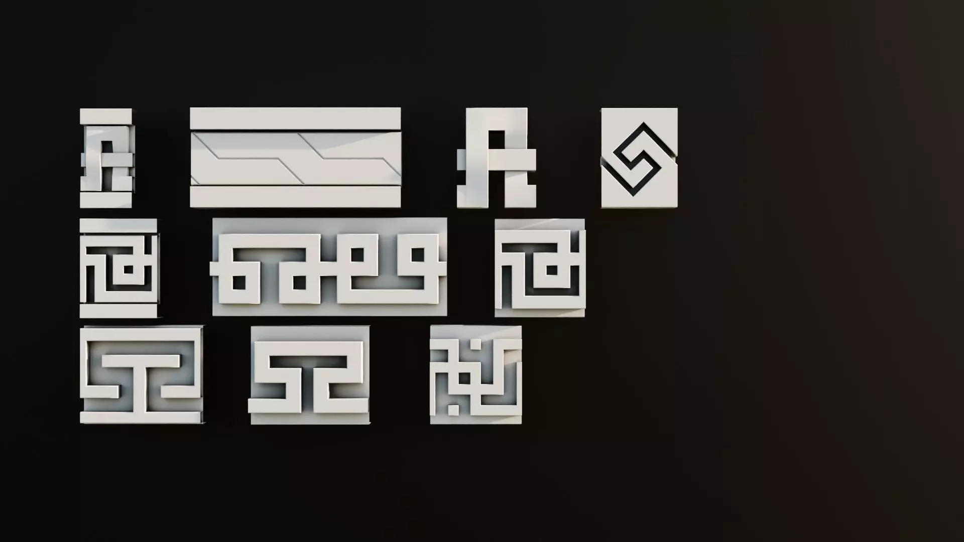 Ornament Pack Vol 2 - Gothic Greek 3D model_0