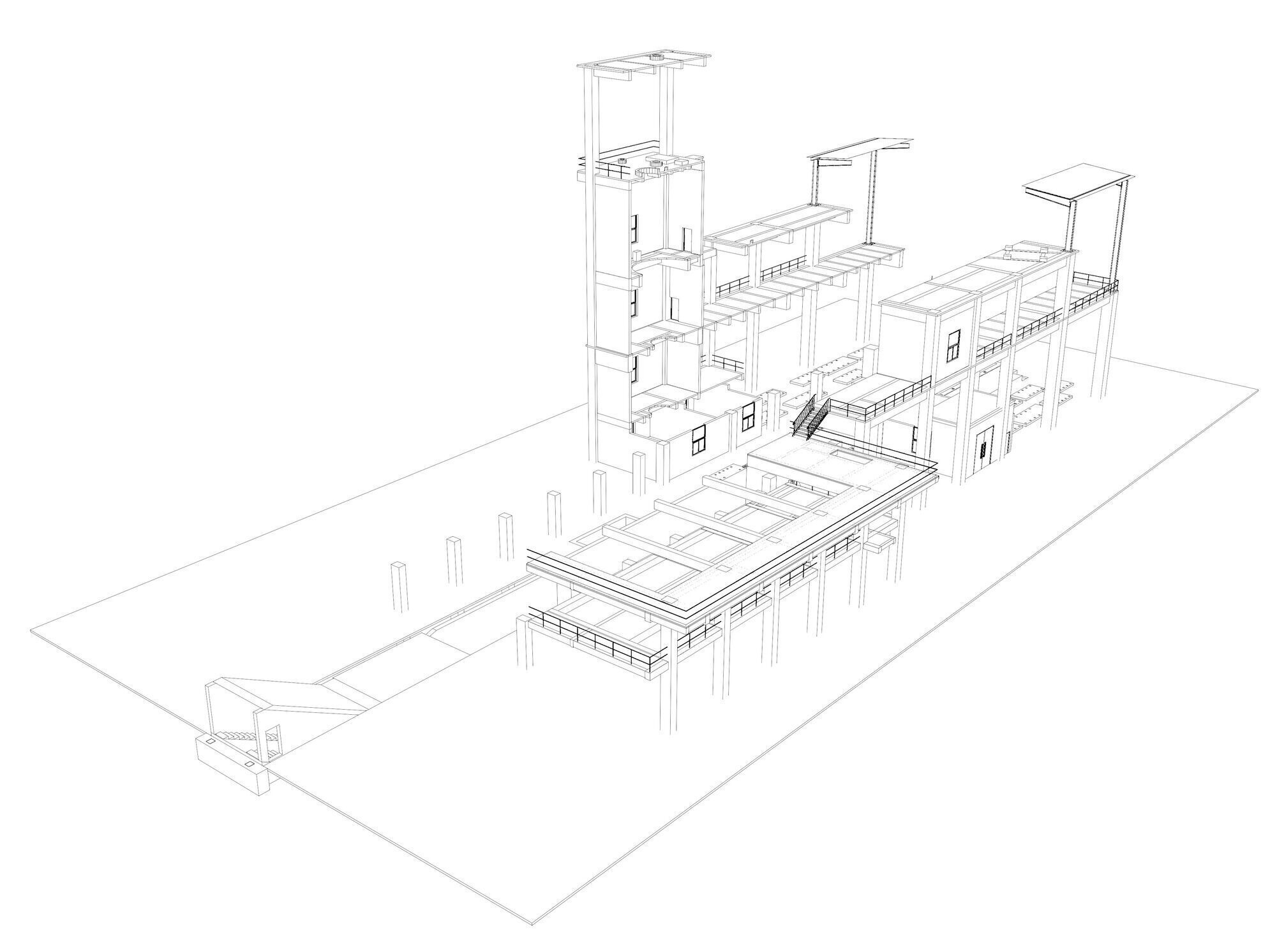Industrial building in section cut 25i09 3D model_8