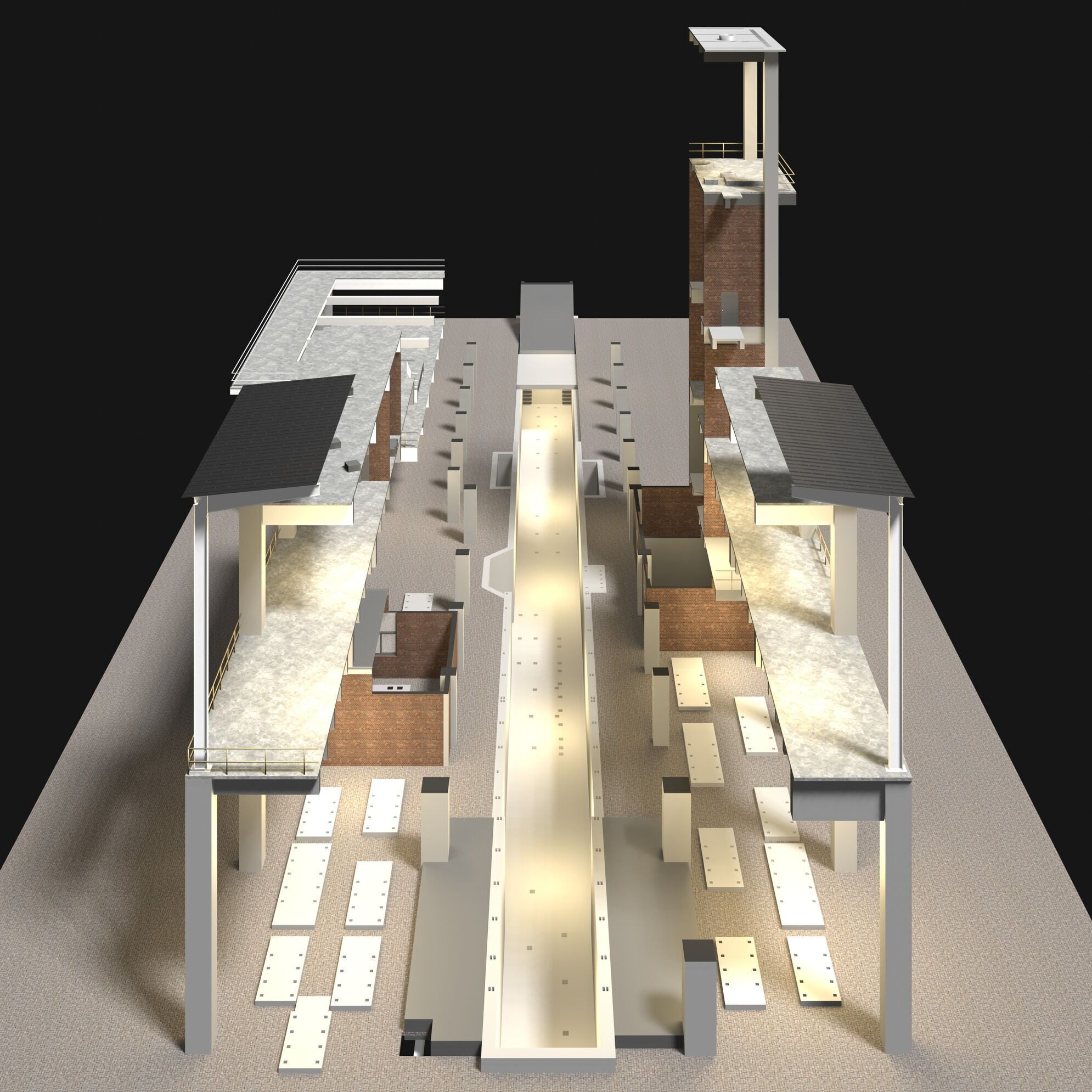 Industrial building in section cut 25i09 3D model_3