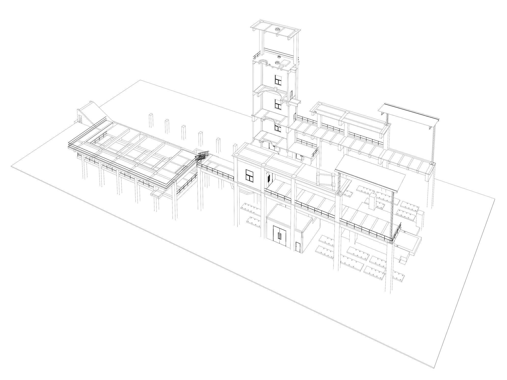 Industrial building in section cut 25i09 3D model_10