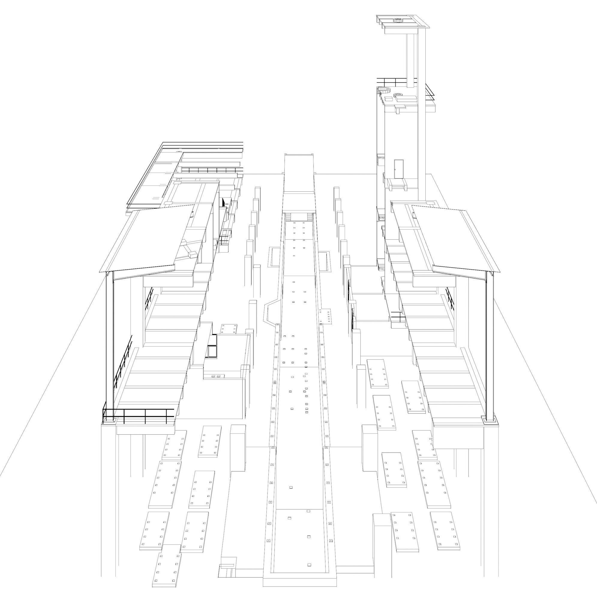 Industrial building in section cut 25i09 3D model_9