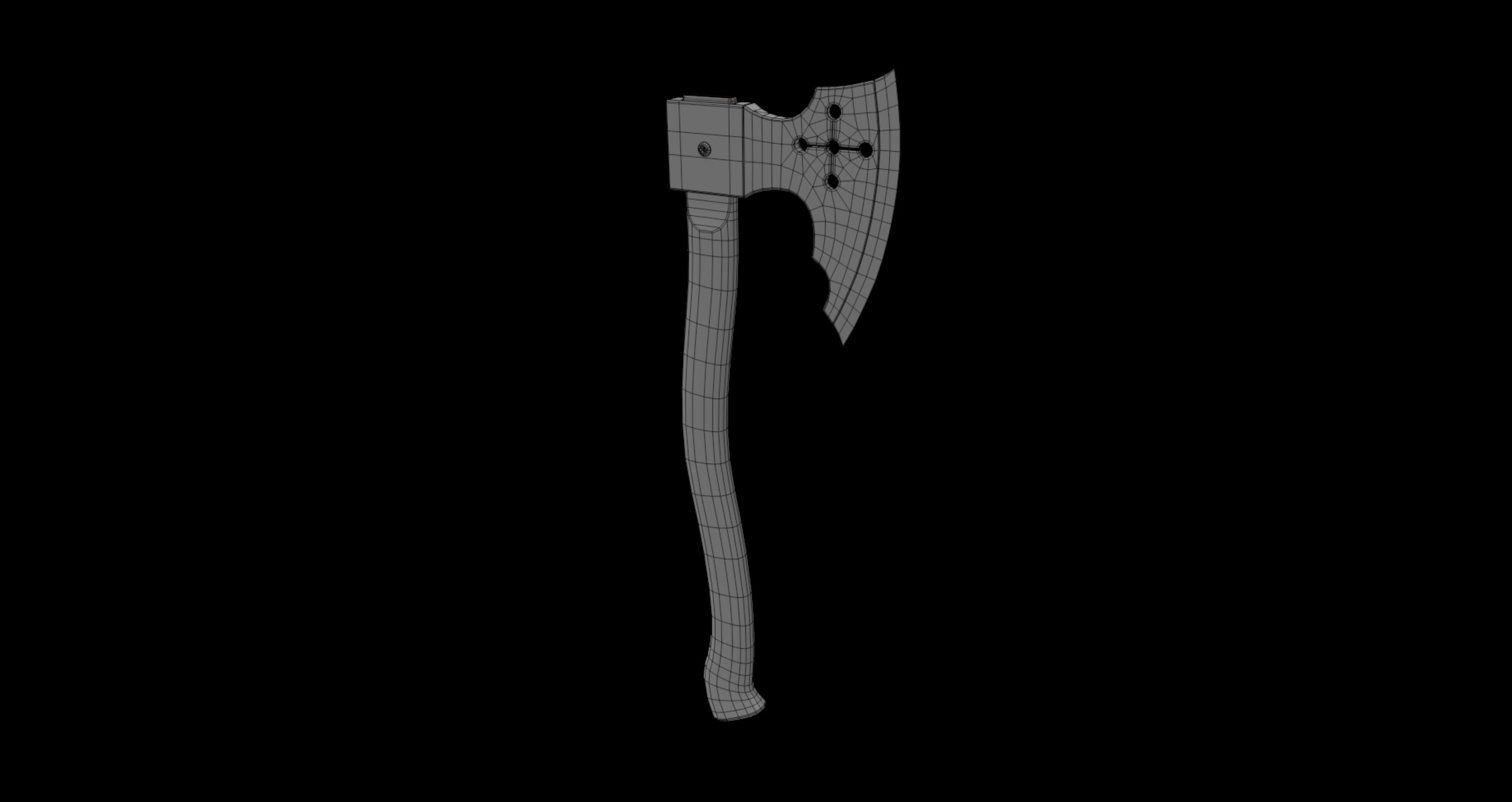 battle axe 02 3D model_5