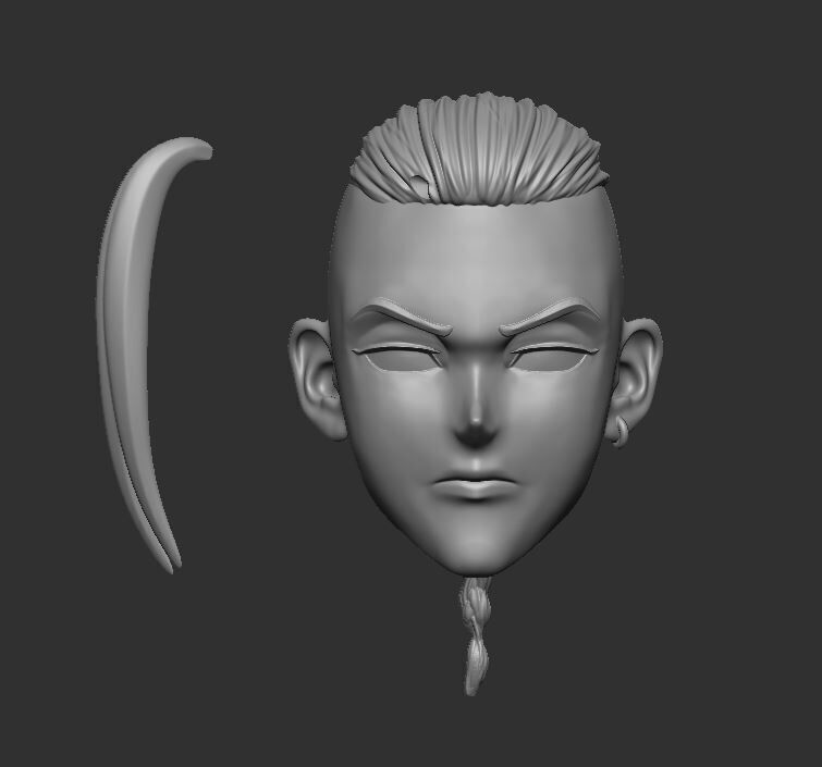 Tokyo Revenger Draken Headsculpt for Action Figures 3D print model_2