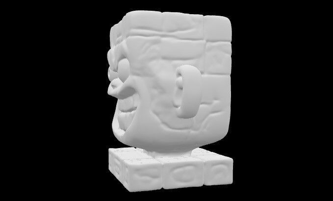 Smiling Blockhead Sculpture 3D print model_1
