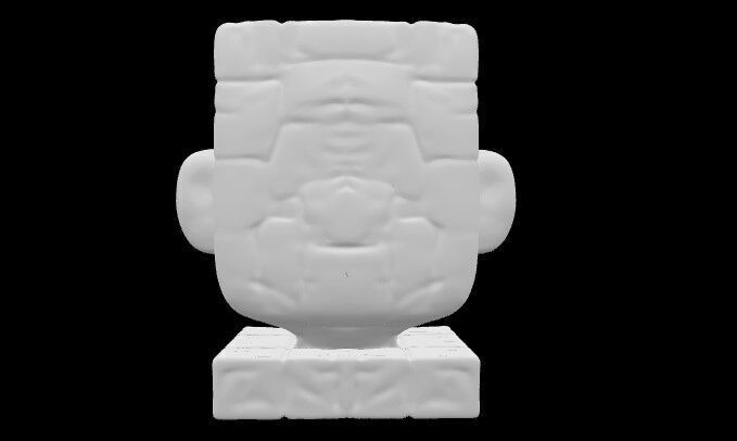 Smiling Blockhead Sculpture 3D print model_2