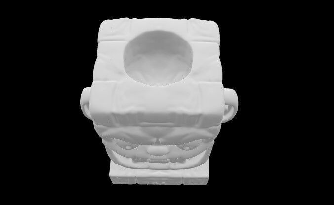 Smiling Blockhead Sculpture 3D print model_3