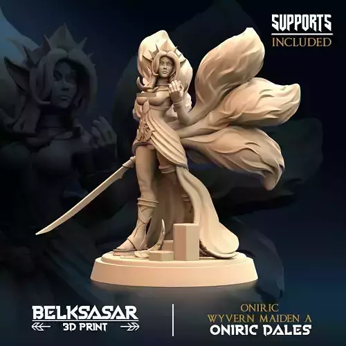 Oniric Wyvern Maiden A Nude 3D print model