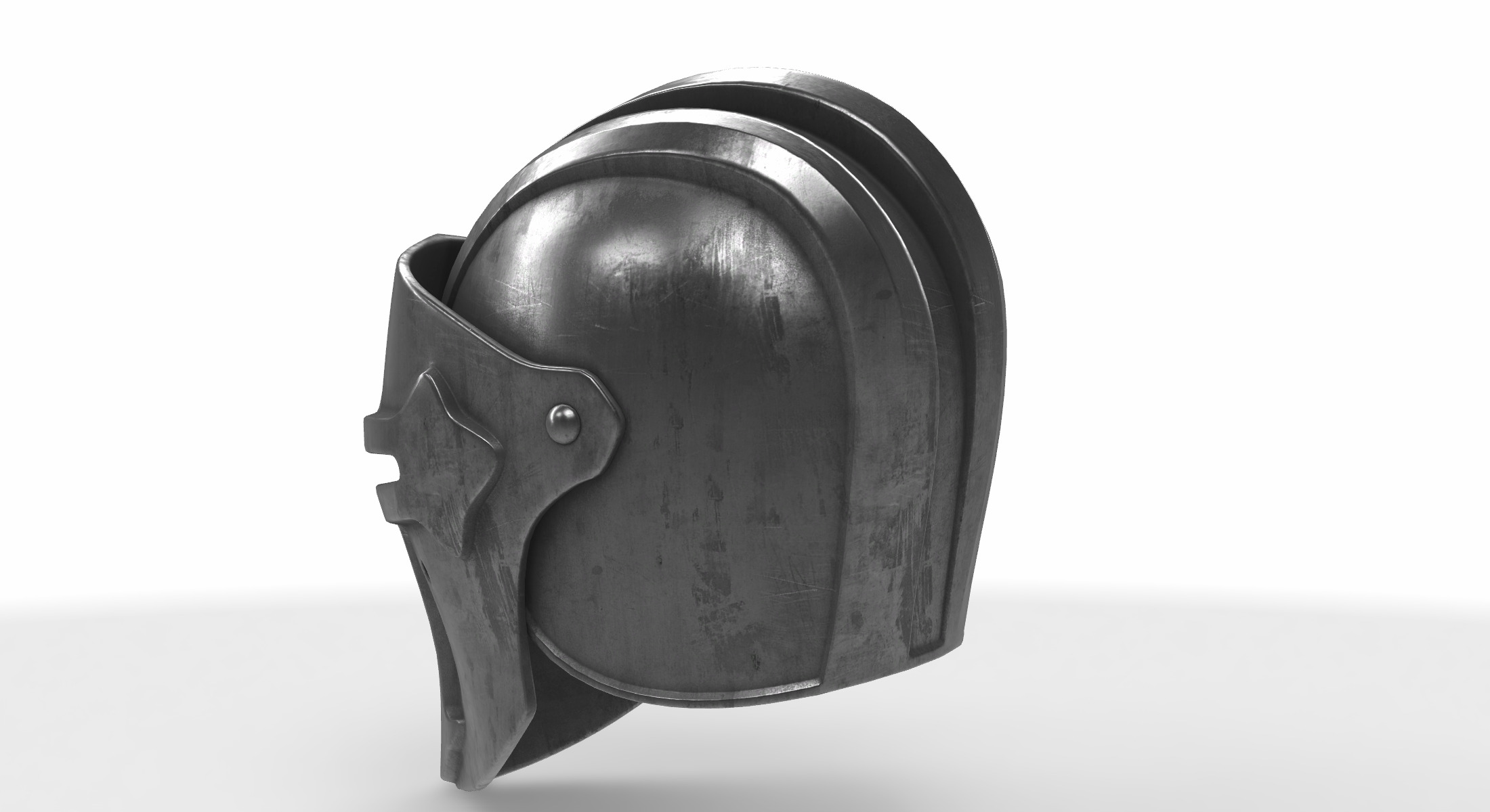 helmet knight 01 3D model_2