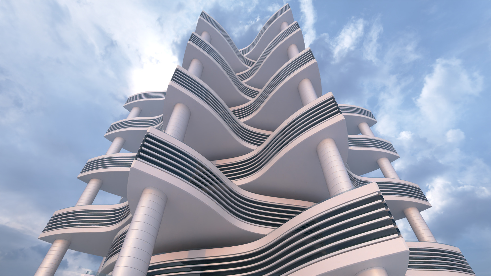Futuristic Building Concept V2-10 3D model_2