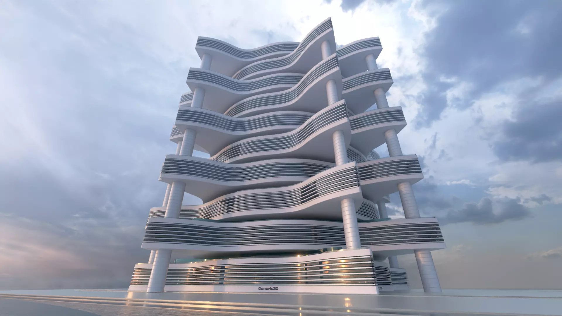 Futuristic Building Concept V2-10 3D model_0