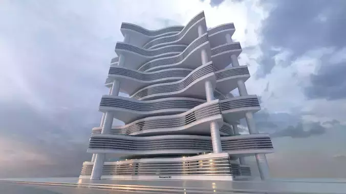 Futuristic Building Concept V2-10 3D model