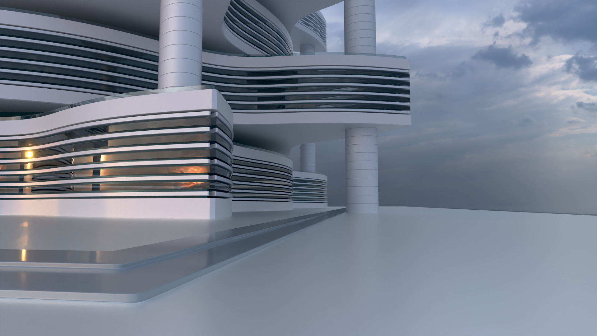 Futuristic Building Concept V2-10 3D model_6