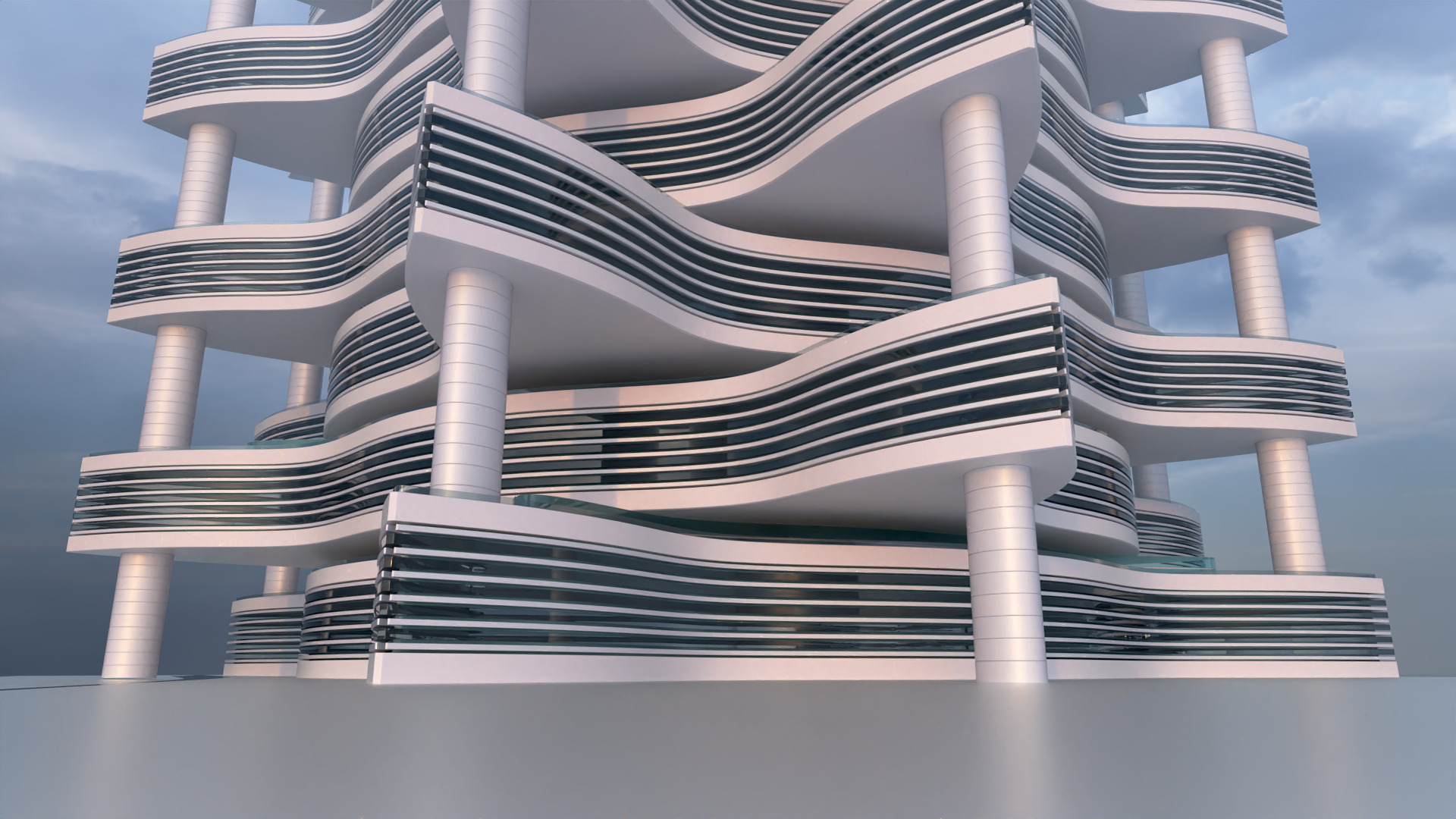 Futuristic Building Concept V2-10 3D model_3