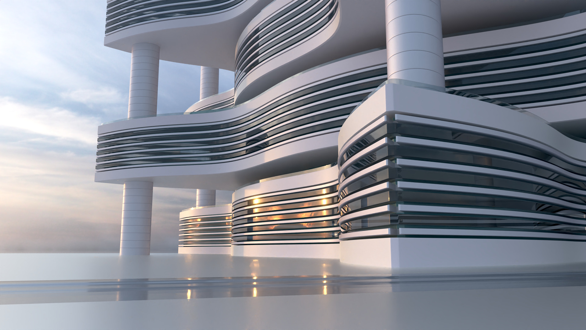 Futuristic Building Concept V2-10 3D model_4
