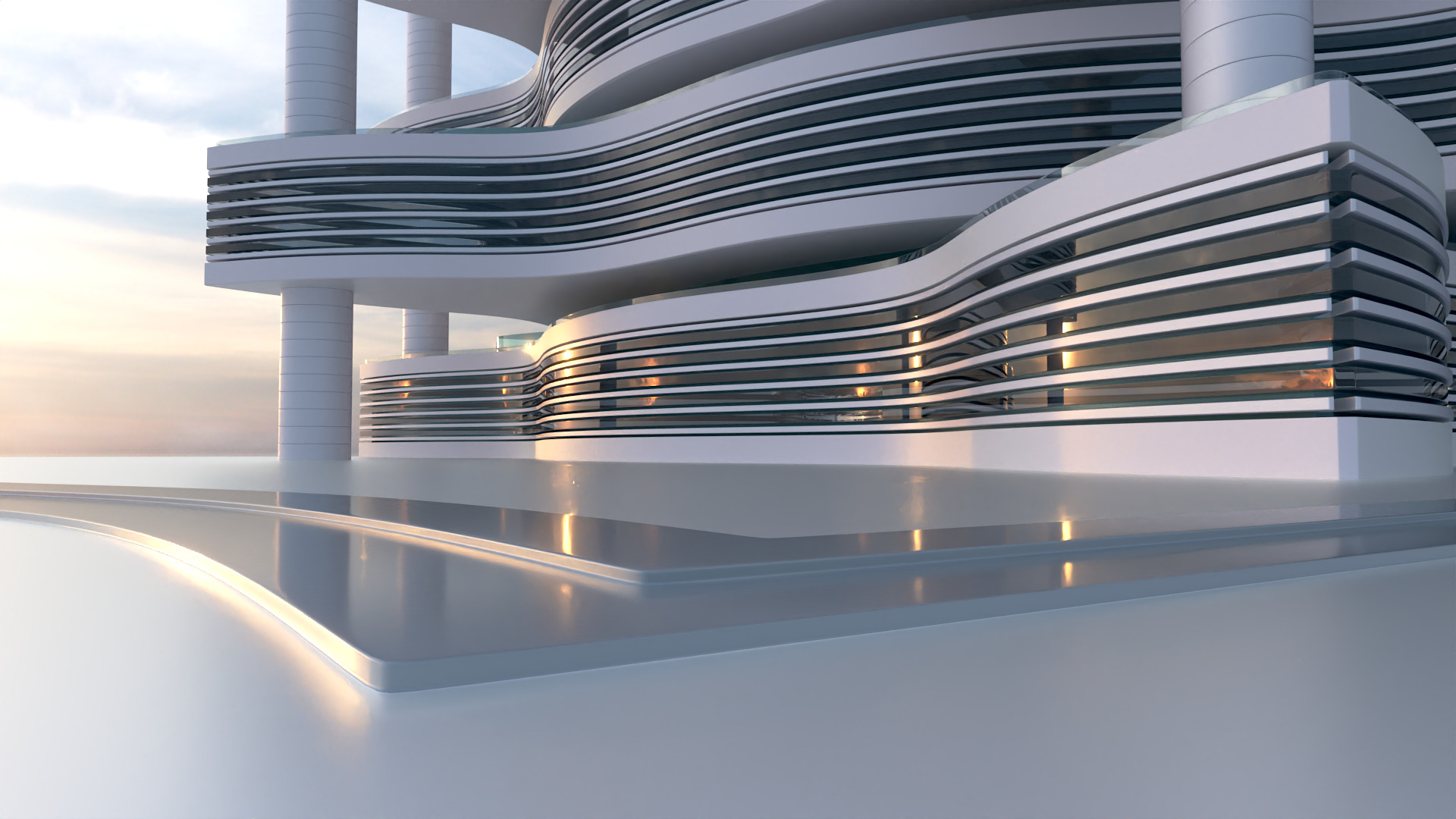 Futuristic Building Concept V2-10 3D model_5