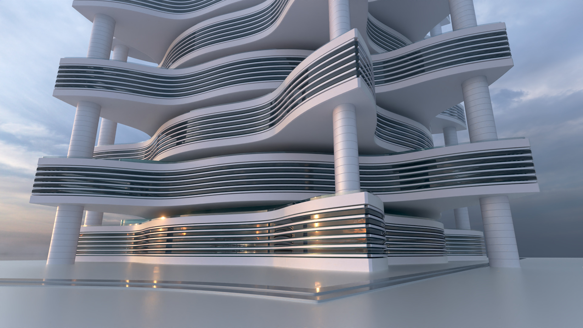 Futuristic Building Concept V2-10 3D model_9