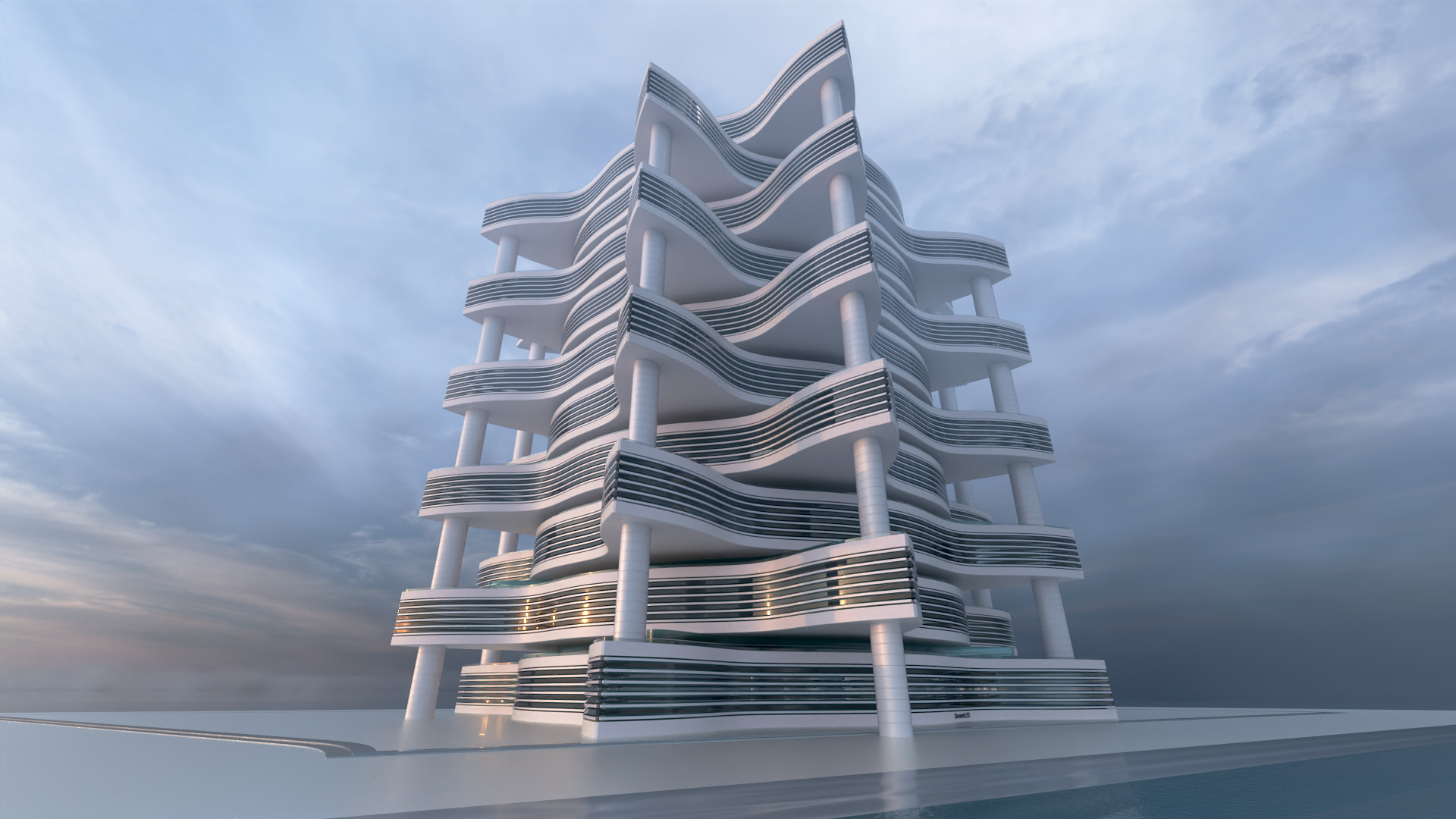 Futuristic Building Concept V2-10 3D model_14