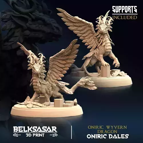 Oniric Wyvern Dragon Set x2 3D print model