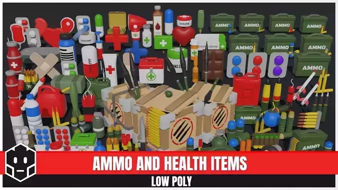 LowPoly Ammo and Health Items