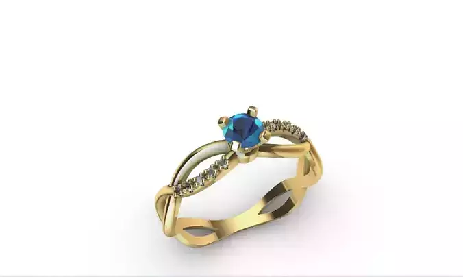 Anillo solitario para dama-mujer -v- 3D print model