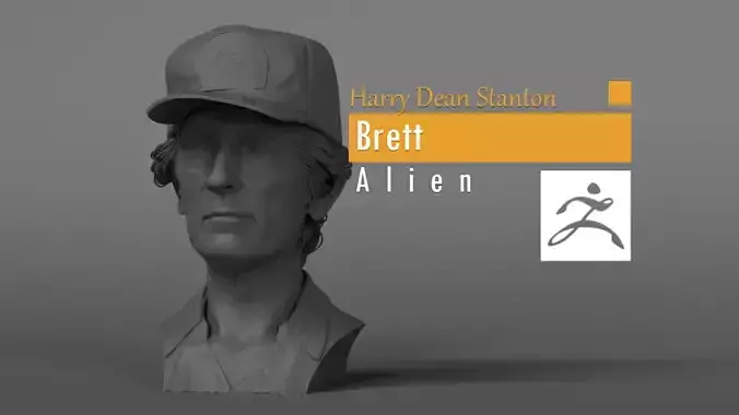 Harry Dean Stanton - Brett - Alien 3D print model