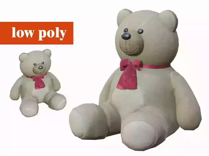 teddy bear  Low-poly textured 