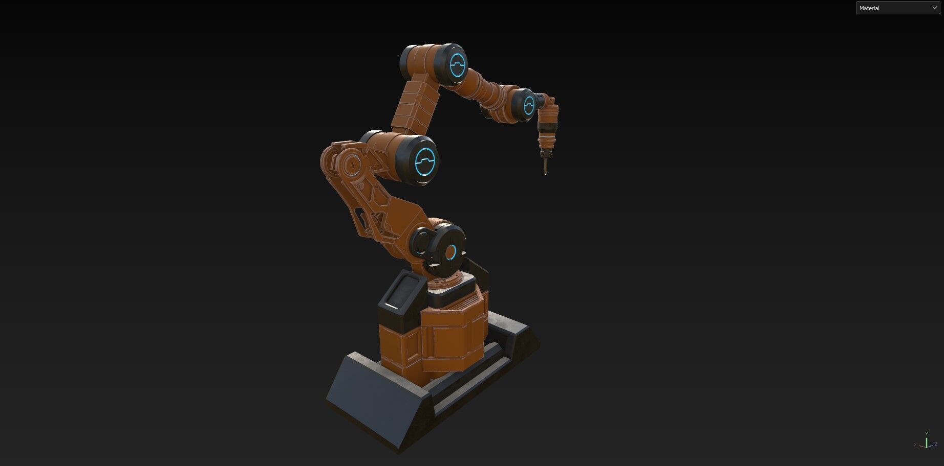Industrial Robot Arm - 2  - Textured 3D model_9