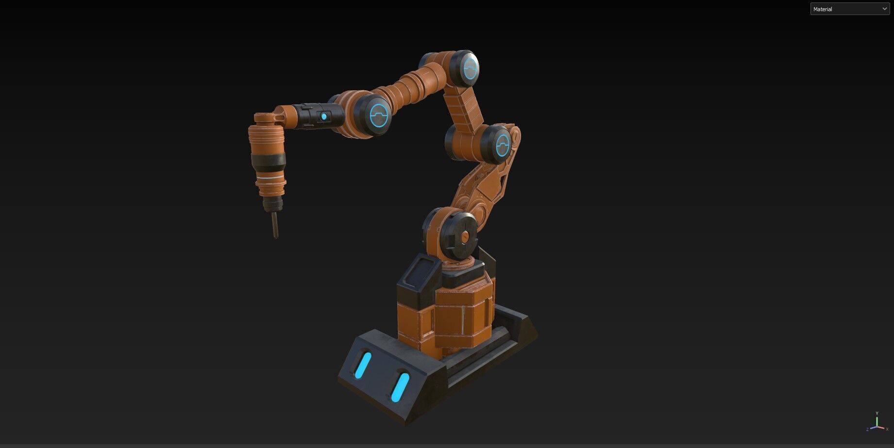 Industrial Robot Arm - 2  - Textured 3D model_6