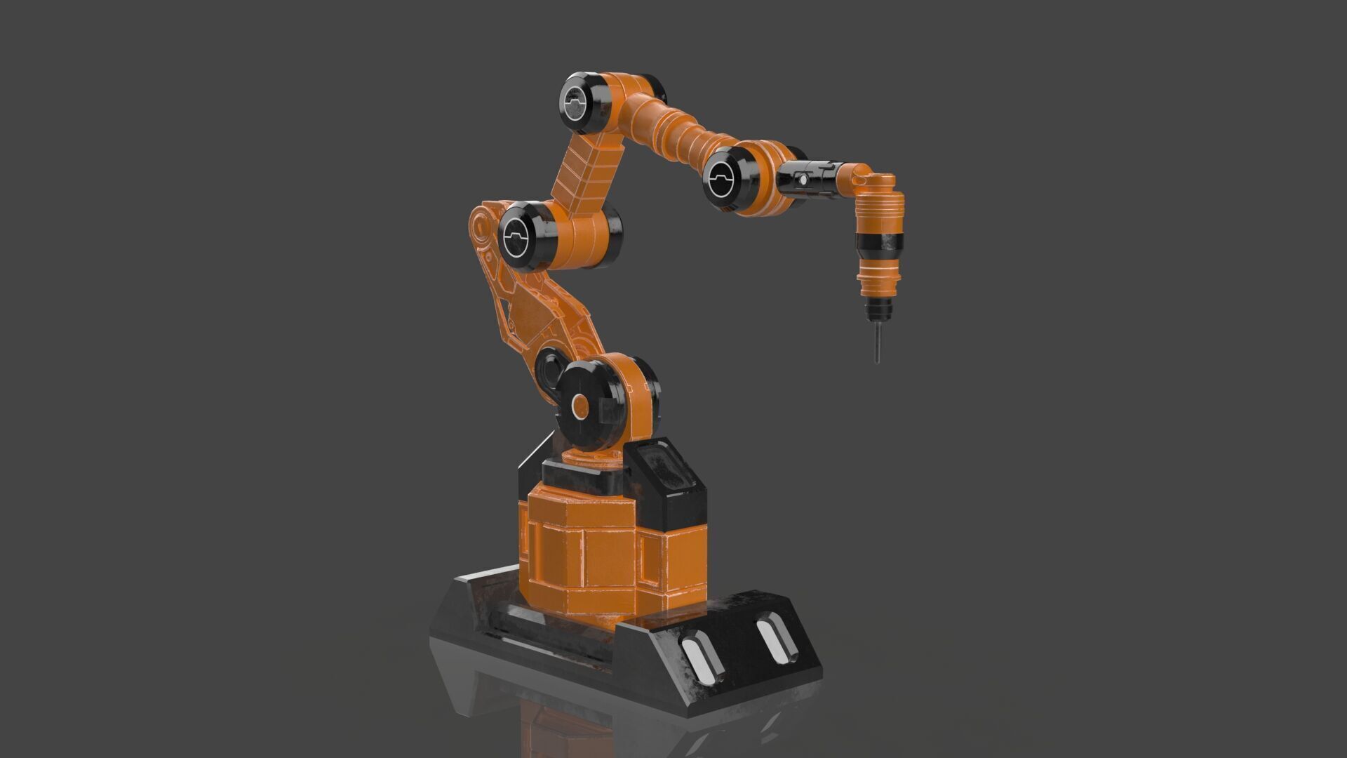 Industrial Robot Arm - 2  - Textured 3D model_3