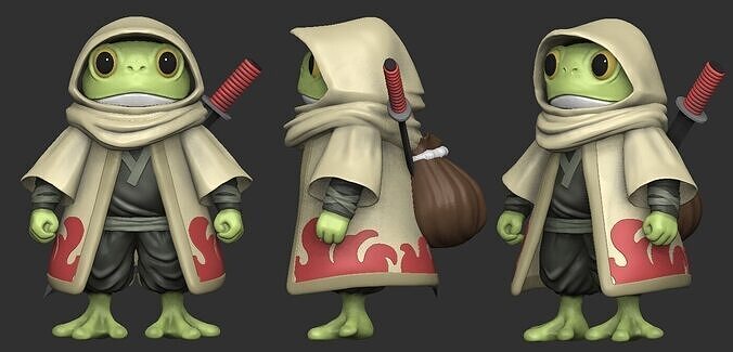 ninja frog Free 3D print model