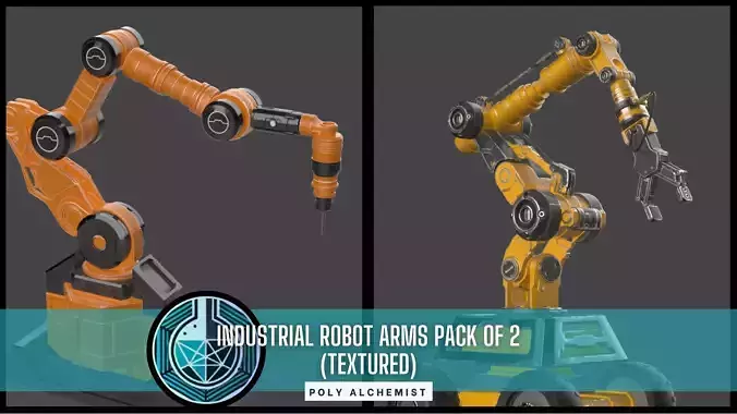 Industrial Robot Arms Pack Of 2  -Textured 3D model
