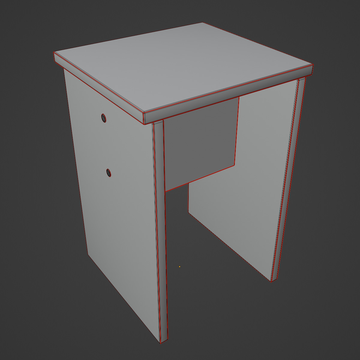 Wooden Stool 03 Low-poly 3D model_8