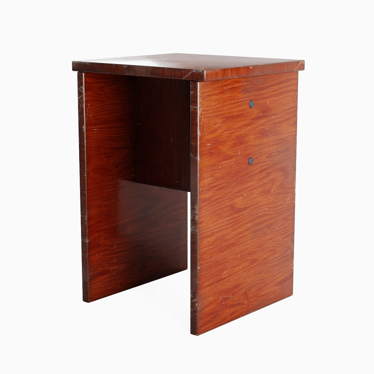 Wooden Stool 03 Low-poly 3D model_1