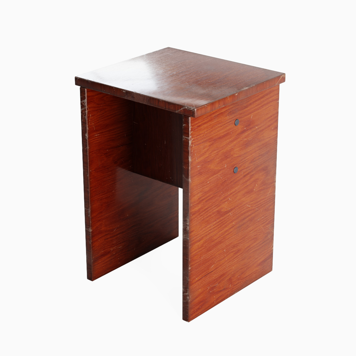 Wooden Stool 03 Low-poly 3D model_4