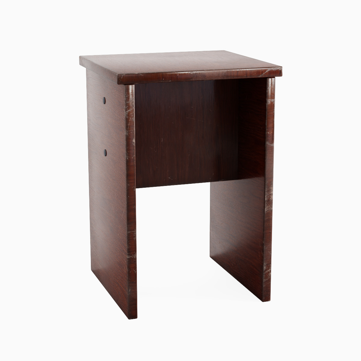 Wooden Stool 03 Low-poly 3D model_2