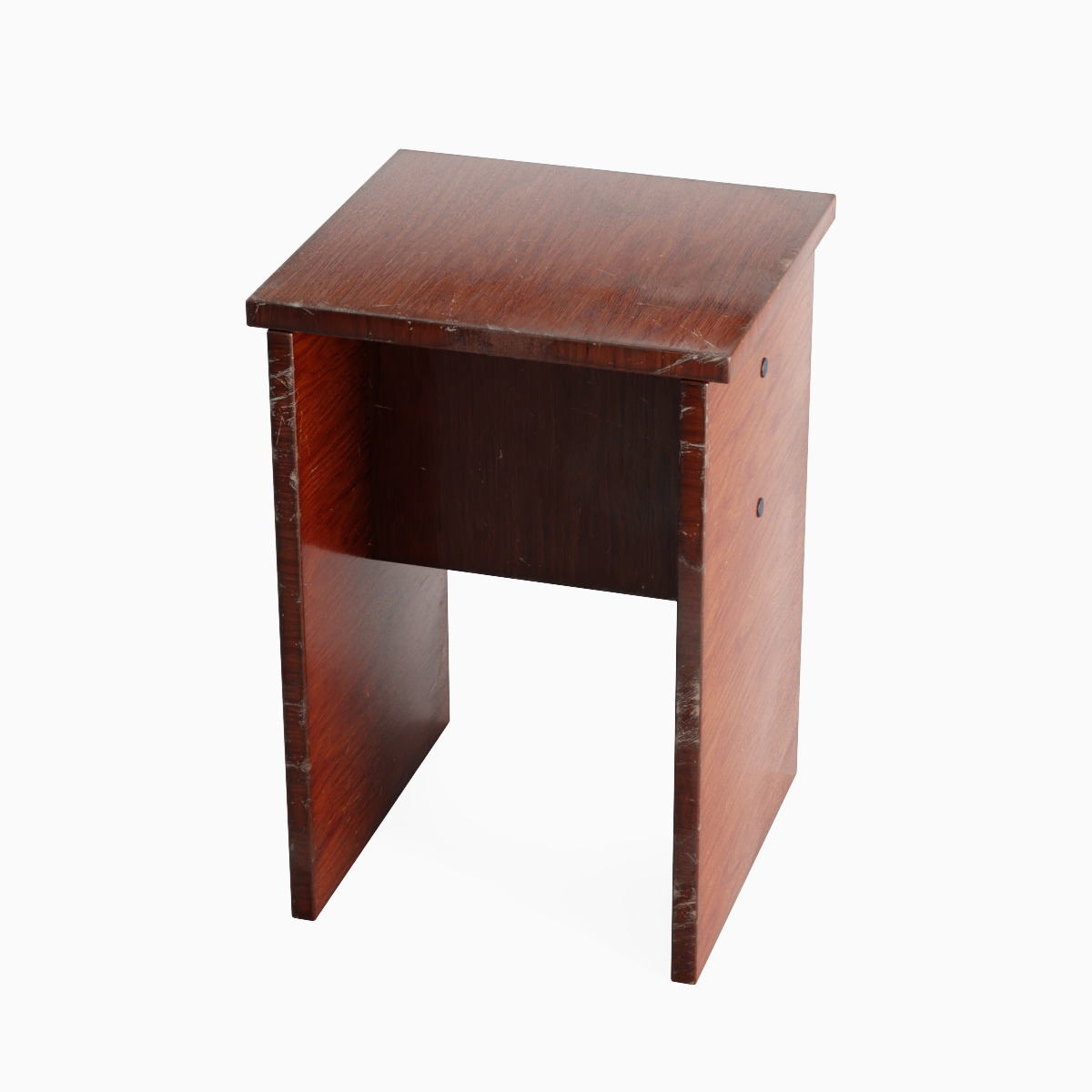 Wooden Stool 03 Low-poly 3D model_5