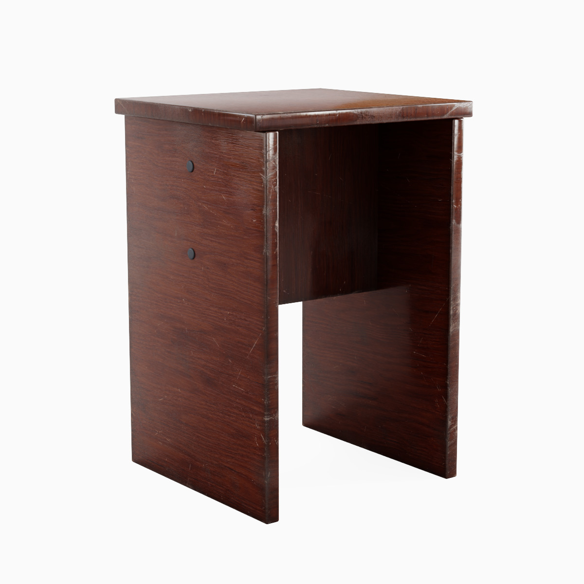 Wooden Stool 03 Low-poly 3D model_3