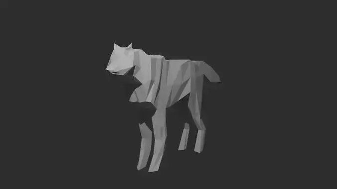 Low poly wolf model