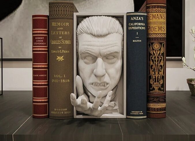 Dracula Book Nook - 3D Bookends with Gothic Vampire Design 3D print model