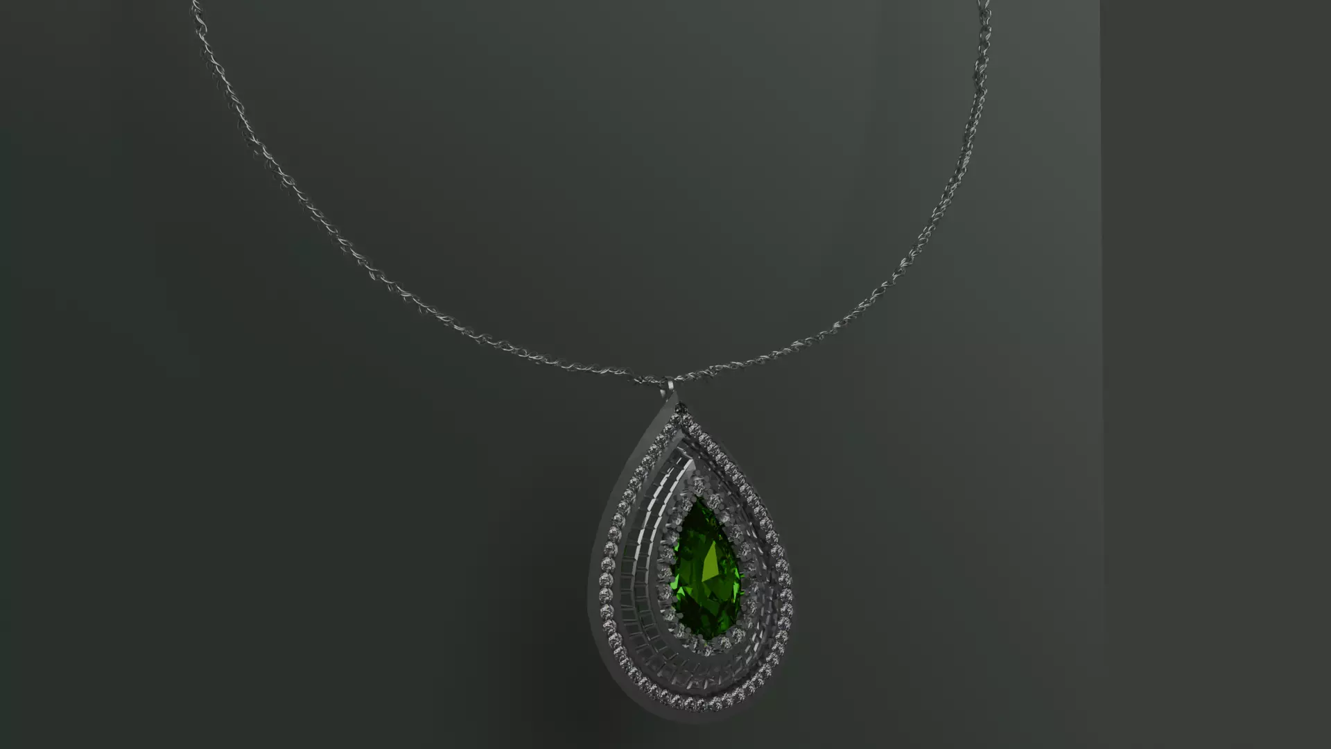Diamond Necklece 3d Model and animation 3D model