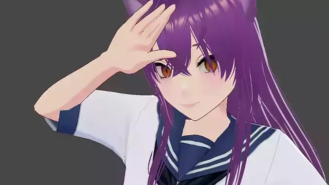 Anime School Girl 3D print model