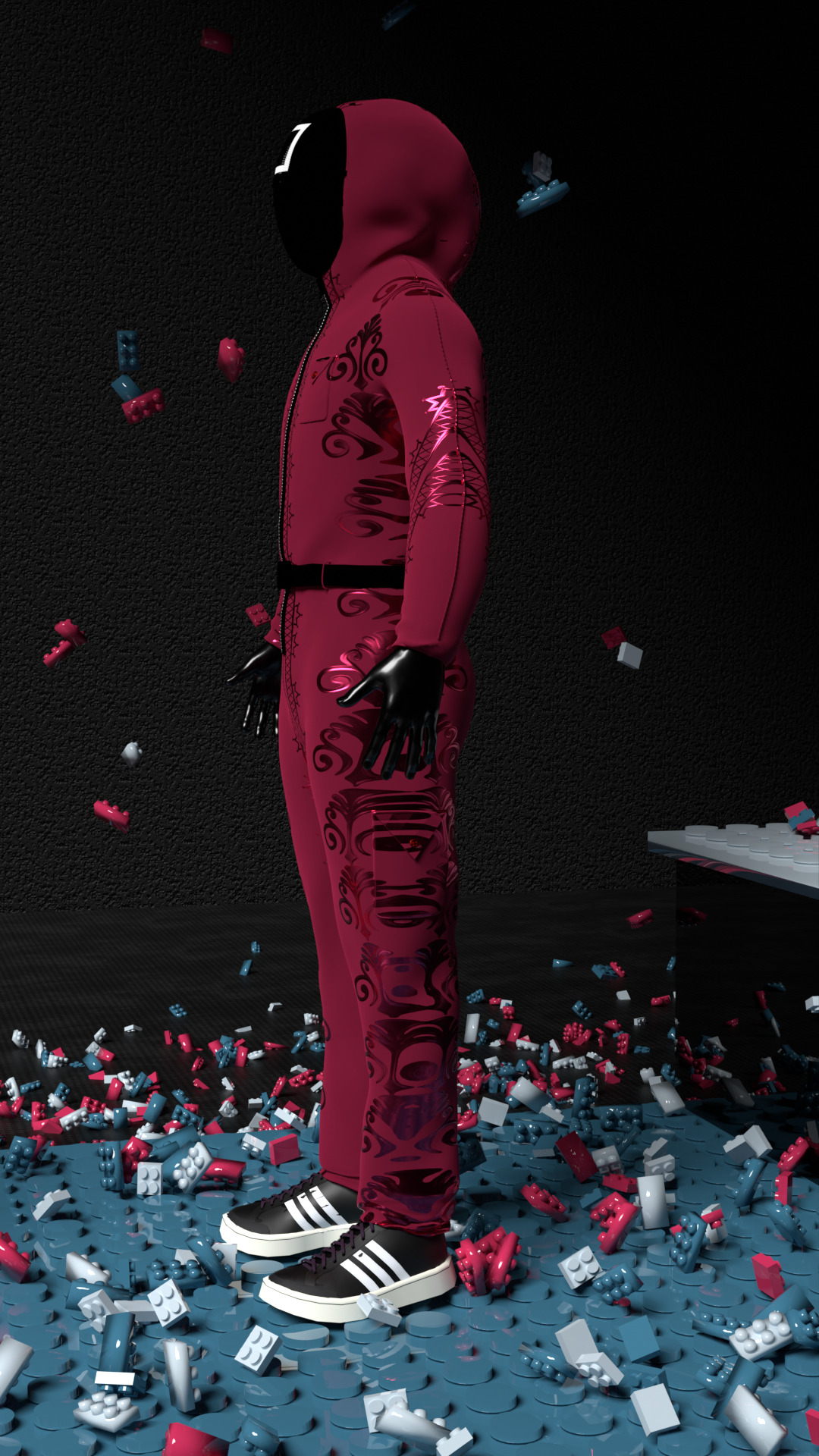 Squidgame soldier 3D Model FullQuad Topologie  3D model_2