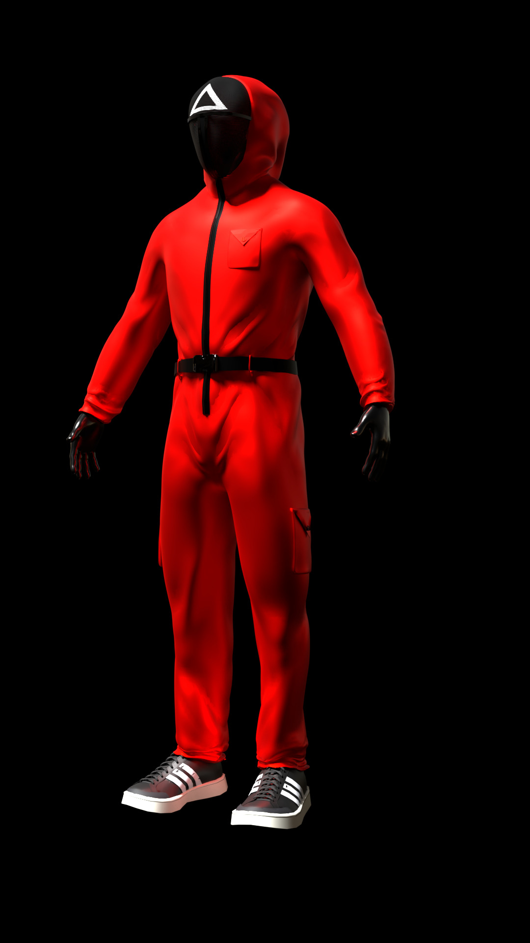 Squidgame soldier 3D Model FullQuad Topologie  3D model_9