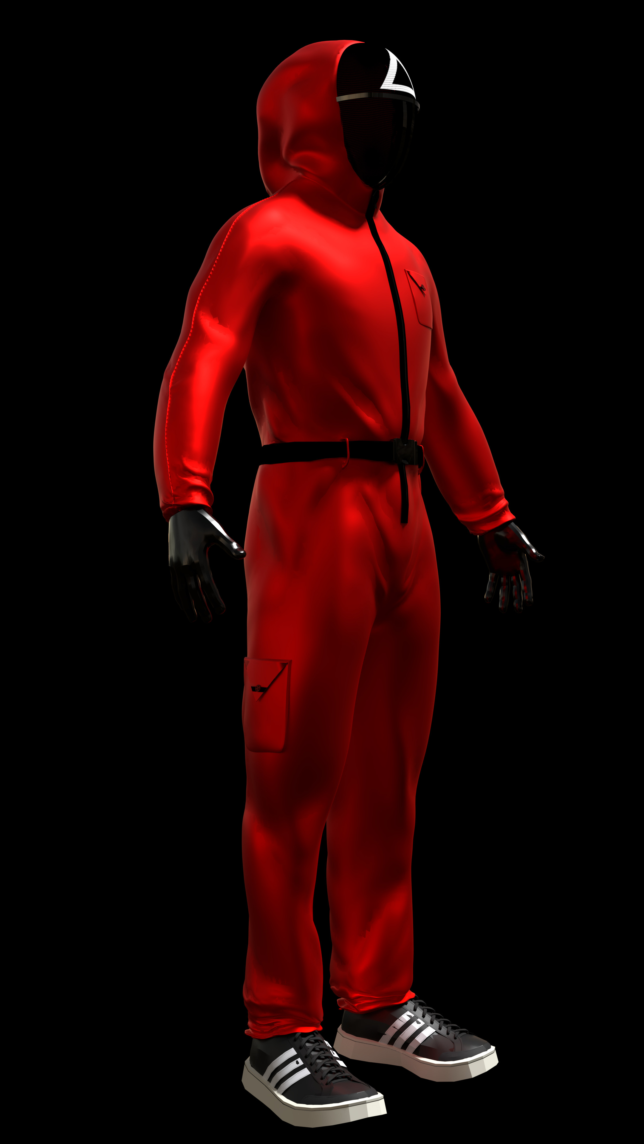 Squidgame soldier 3D Model FullQuad Topologie  3D model_10