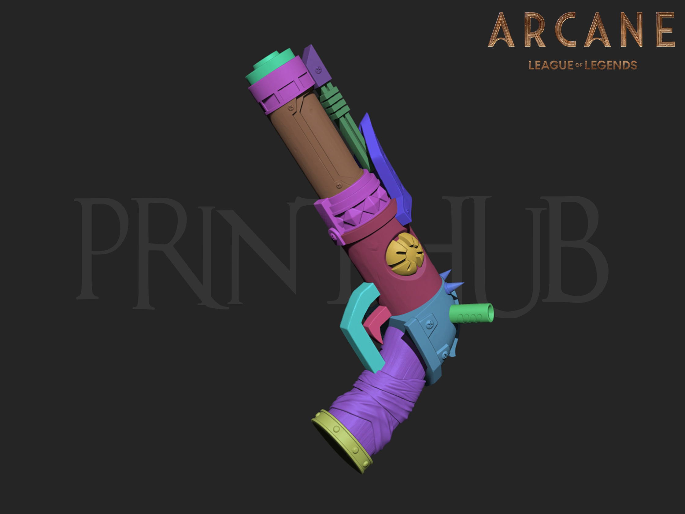 Jinx Zapper gun from Arcade Season 2 League of Legends 3D print model_4