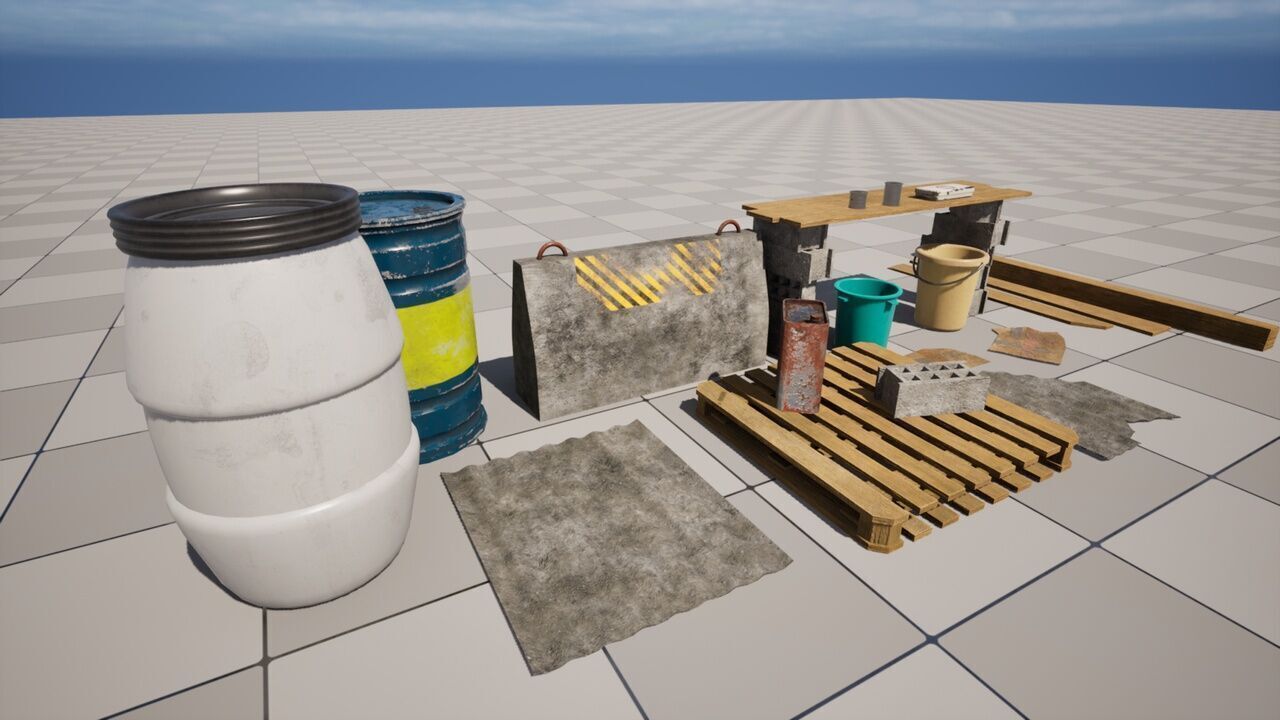 Post Apocalyptic Props Low-poly 3D model_1