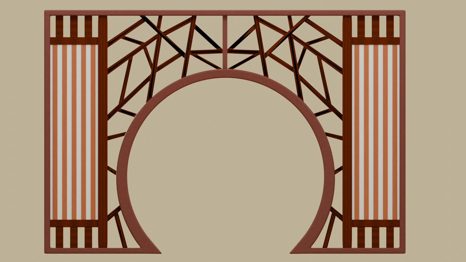 Chinese Classic Moon Gate Style 1 3D model_5